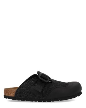 Birkenstock Felt Clog Mule With Adjustable Strap - Black
