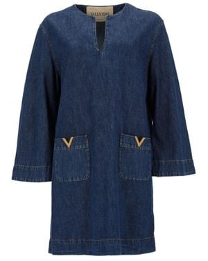 Valentino Chic Suit Dress With Detail - Blue