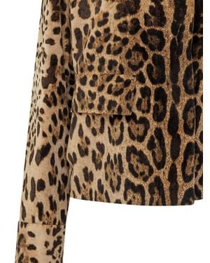Max Mara Studded Cotton Leopard Jacket - Brown