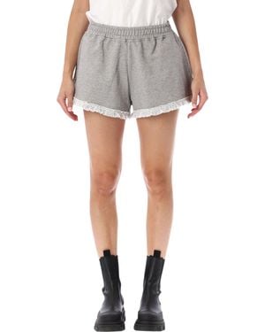 Ganni Organic Cotton Shorts For - Gray