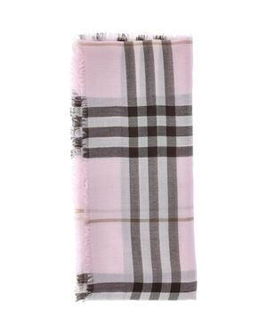 Burberry Lightweight Wool Scarf For - Gray