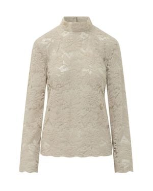 LE SULLY STUDIO Leisure Studio Lace-Trim Shirt - White