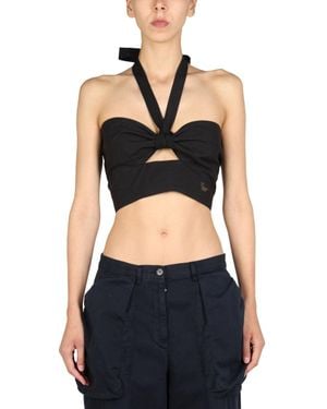 1/OFF Top With Crossed Straps - Black