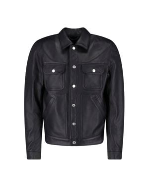 DSquared² Sleek Leather Jacket With Structured Silhouette - Black