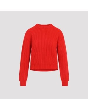 Jil Sander Elegant Wool Pullover Sweater - Red