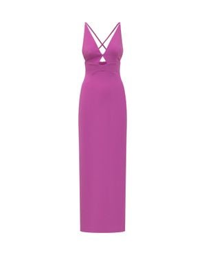 Solace London Elegant Long Suit With Tailored Silhouette - Purple