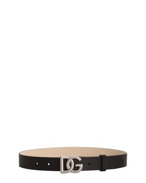 Dolce & Gabbana Calf Leather Boy Belt - White