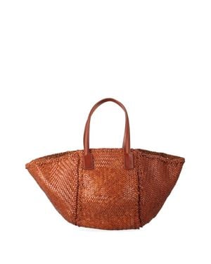 Dragon Diffusion Stylish Handbag With St. Christopher Medallion - Brown