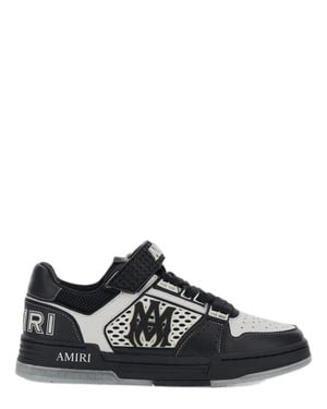 Amiri Perforated Leather Sneaker With Hook-And-Loop Closure - Black