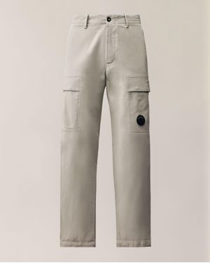 C.P. Company Stretch Sateen Regular Cargo Pants - Natural