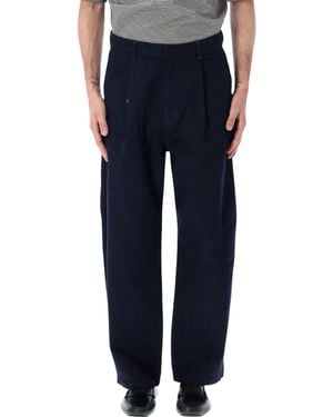 Still By Hand Relaxed Fit Tapered Pants - Blue