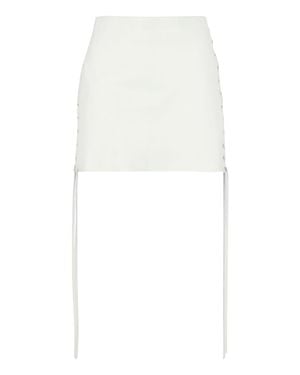 Salvatore Santoro Leather Mini Skirt - White