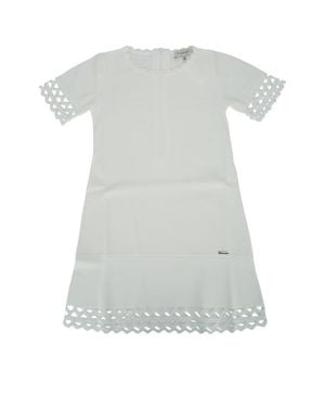 Twinset Kids Laser-Cut Gown Dress - White