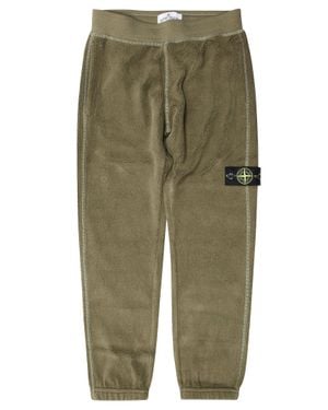 Stone Island Mini Sweatpants With Logo Badge For Kids - Green