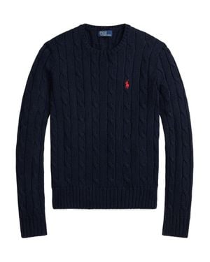 Polo Ralph Lauren Slim Fit Cable Knit Crew Neck Sweater - Blue