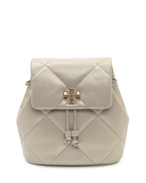 Tory Burch Quilted Mini Backpack With Intricate Details - Natural