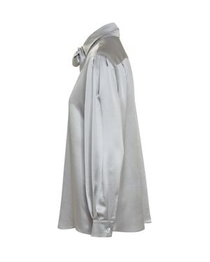 Alberta Ferretti Luxurious Silk Button-Up Shirt - Gray