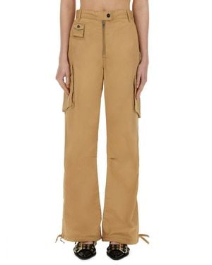 Ganni Cotton Twill Cargo Pants - Natural