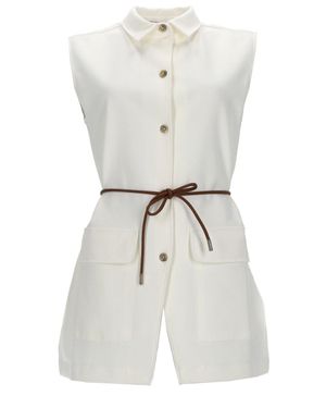 Herno Gilet Con Cintura - White