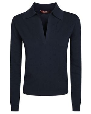 Max Mara Knit Sweater Polo - Blue