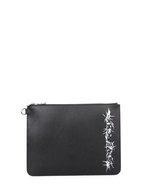 Givenchy Logo-Print Pouch Bag - Gray