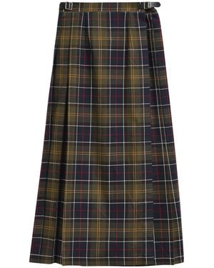 Barbour Inspired Tailored Knit Skirt For - Black