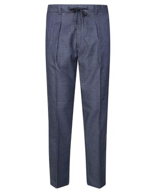 Circolo 1901 Linen Cotton Pleated Pants - Blue