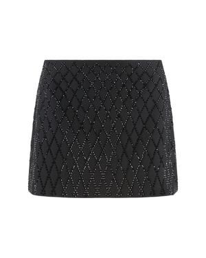 Pinko Miniskirt Memory With Rhinestones - Black