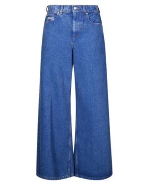 Marni Organic-Cotton Wide-Leg Jeans - Blue