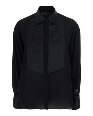 Antonelli Classic Collar Button-Front Shirt With Long Sleeves - Black