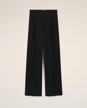 Ami Paris Wool Straight Pants - Black