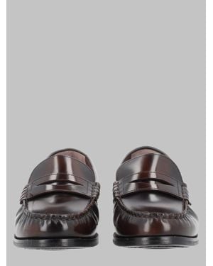 Alohas Leather Penny Loafers - Gray