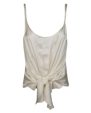 JW Anderson Sleeveless Front-Knot Textured Top - Gray