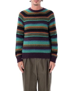 Dries Van Noten Striped Crewneck Sweater - Blue