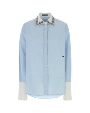 Prada Regular Embellished Shirt - Blue