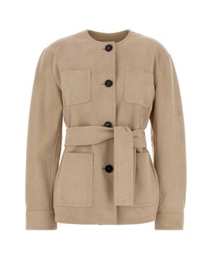 MM STUDIO Boho Suede Leather Jacket - Natural