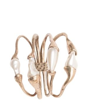 Weekend by Maxmara Logo-Embellished Metallic Scarf - White