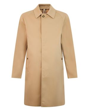 Burberry Classic Trench Coat With Button-Front Design - Natural