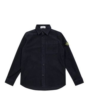 Stone Island Canvas Weave Cotton Overshirt - Blue