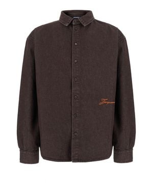 Jacquemus The Chemise Simon Mini Fabric Shirt For - Brown