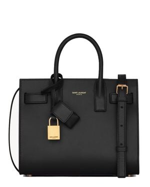 Saint Laurent Nano Sac De Jour Mini Calf Leather Crossbody Bag 17.5 X 22 X 11 Cm - Black