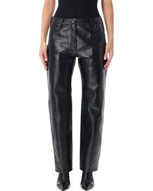 Magda Butrym Leather Straight-Leg Leather Pants - Black