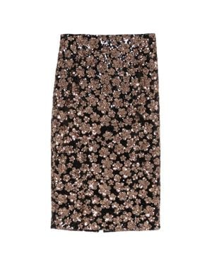 Max Mara Regular Fit Embroidered Tulle Mini Skirt - Brown