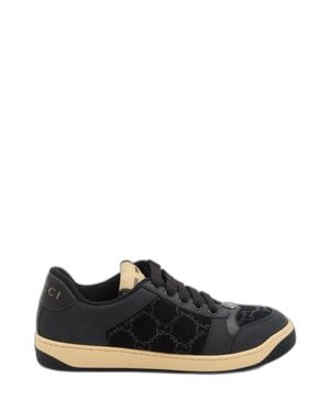 Gucci Screener Gg Velvet Sneakers - Blue