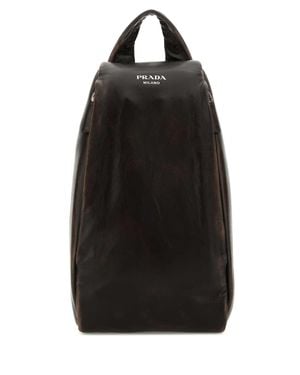 Prada Dark Leather Backpack - Black