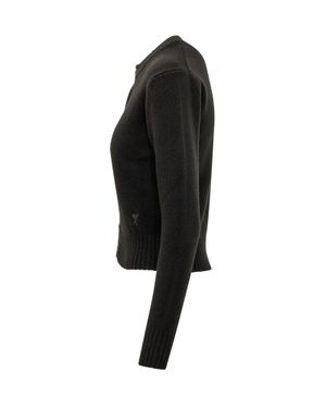 Ami Paris Crewneck Cardigan - Black