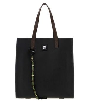 DSquared² Upside-Down Mini Leather Shopping Handbag With-Tone Hardware - Black