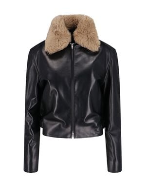 Phoebe Philo Lamb Leather Moto Jacket - Black