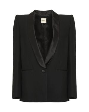 KHAITE Helio Single-Breasted Jacket Viscose Blazers - Black