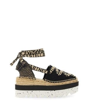 Stella McCartney Espadrille Gaia Organic Cotton Sneakers - Black